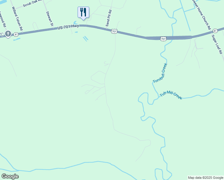map of restaurants, bars, coffee shops, grocery stores, and more near Melvin Street in Clarkton