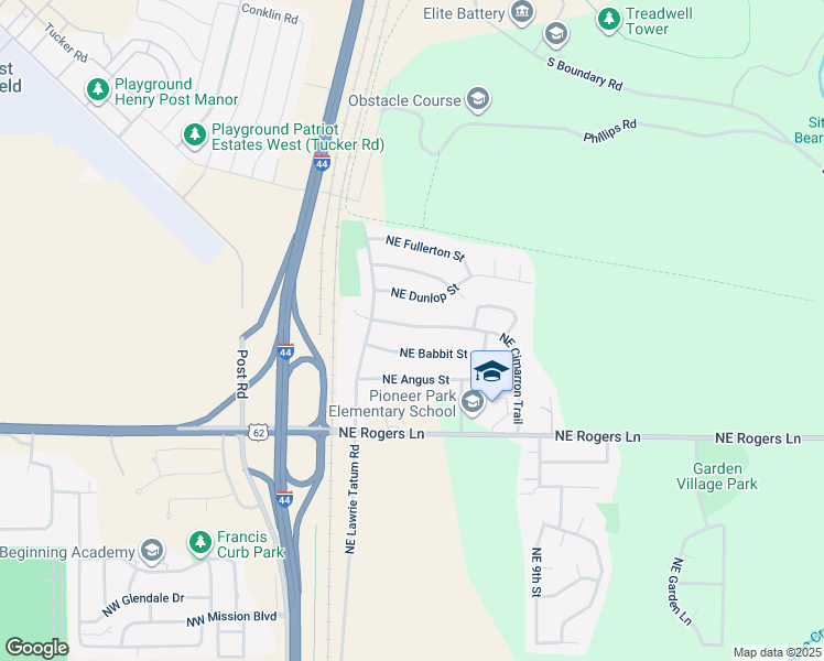 map of restaurants, bars, coffee shops, grocery stores, and more near 115 Northeast Cimarron Trail in Lawton