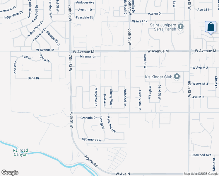 map of restaurants, bars, coffee shops, grocery stores, and more near 41721 Sherry Way in Palmdale