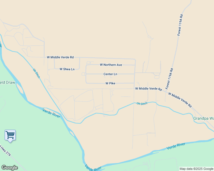 map of restaurants, bars, coffee shops, grocery stores, and more near 3735 West Pike in Camp Verde