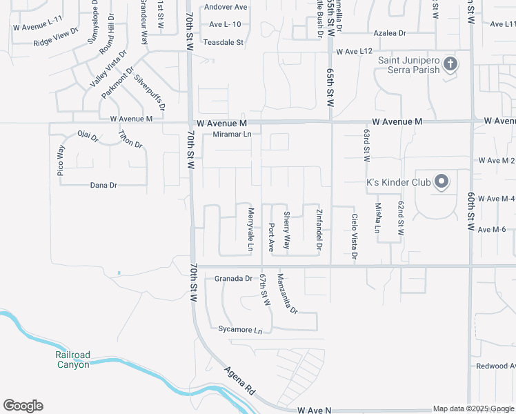 map of restaurants, bars, coffee shops, grocery stores, and more near 41726 Merryvale Lane in Palmdale