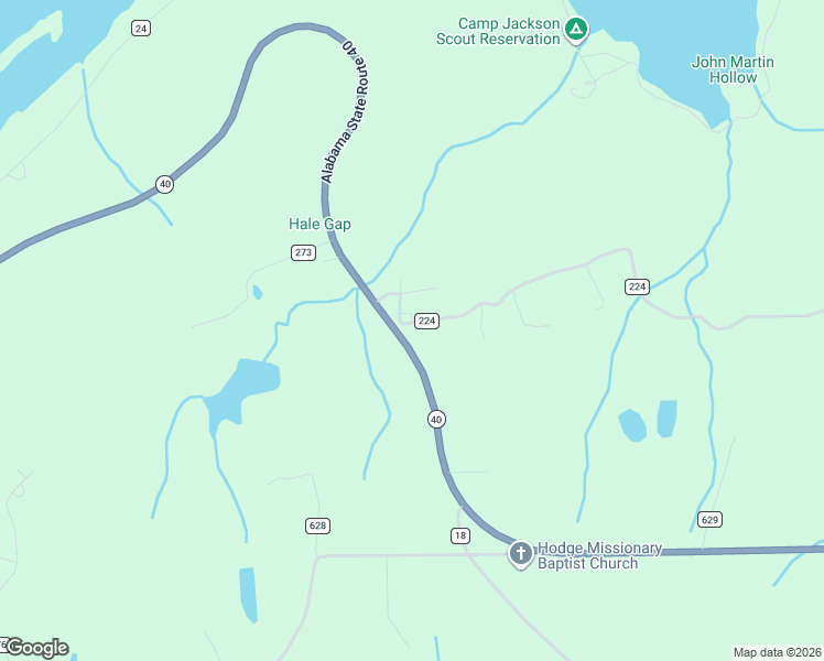 map of restaurants, bars, coffee shops, grocery stores, and more near 2617 Alabama 40 in Dutton