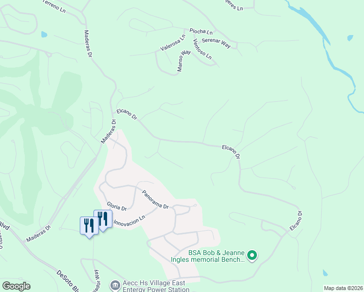 map of restaurants, bars, coffee shops, grocery stores, and more near 46 Elcano Drive in Hot Springs Village