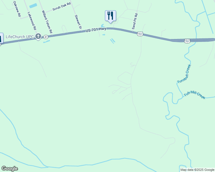 map of restaurants, bars, coffee shops, grocery stores, and more near 520 Frank Melvin Road in Elizabethtown