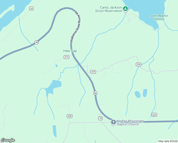 map of restaurants, bars, coffee shops, grocery stores, and more near 2617 Alabama 40 in Dutton