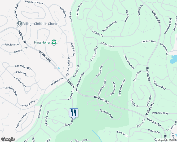 map of restaurants, bars, coffee shops, grocery stores, and more near 25 Gandesa Way in Hot Springs Village