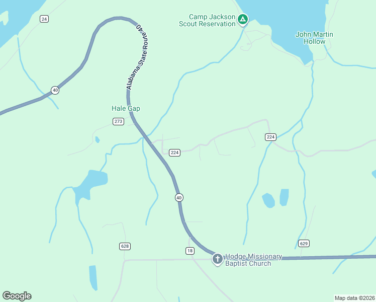 map of restaurants, bars, coffee shops, grocery stores, and more near 3034 Alabama 40 in Dutton