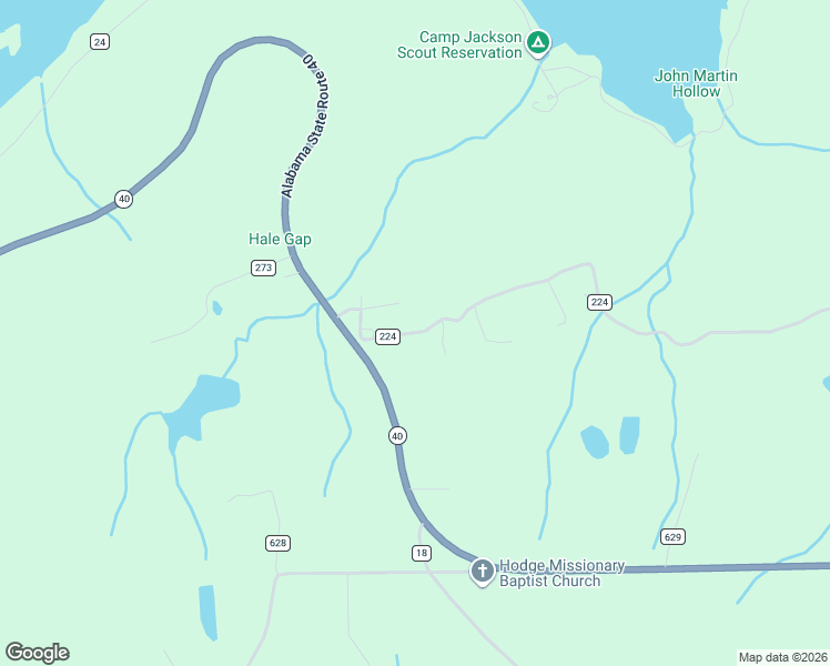 map of restaurants, bars, coffee shops, grocery stores, and more near 3034 Alabama 40 in Dutton