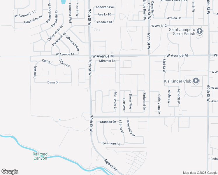 map of restaurants, bars, coffee shops, grocery stores, and more near 41820 Oak Barrel Court in Palmdale
