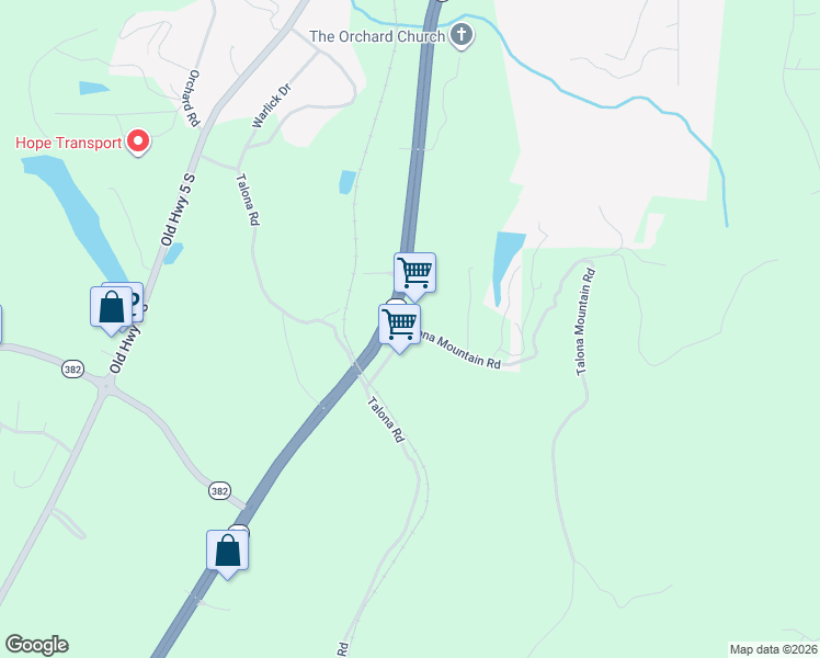 map of restaurants, bars, coffee shops, grocery stores, and more near 41 Talona Road in Ellijay