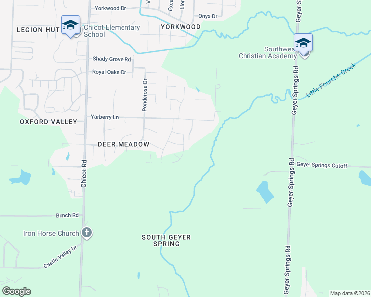 map of restaurants, bars, coffee shops, grocery stores, and more near 24 Springtree Circle in Little Rock