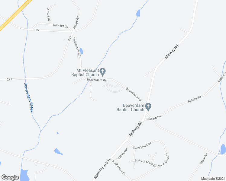 map of restaurants, bars, coffee shops, grocery stores, and more near 129 Jeremy Drive in Williamston