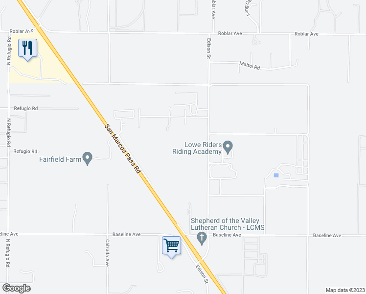map of restaurants, bars, coffee shops, grocery stores, and more near 2017 Edison Street in Santa Ynez