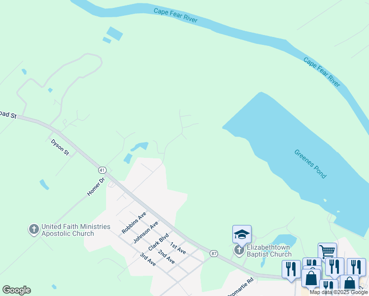 map of restaurants, bars, coffee shops, grocery stores, and more near 2404 Chestnut Lane in Elizabethtown