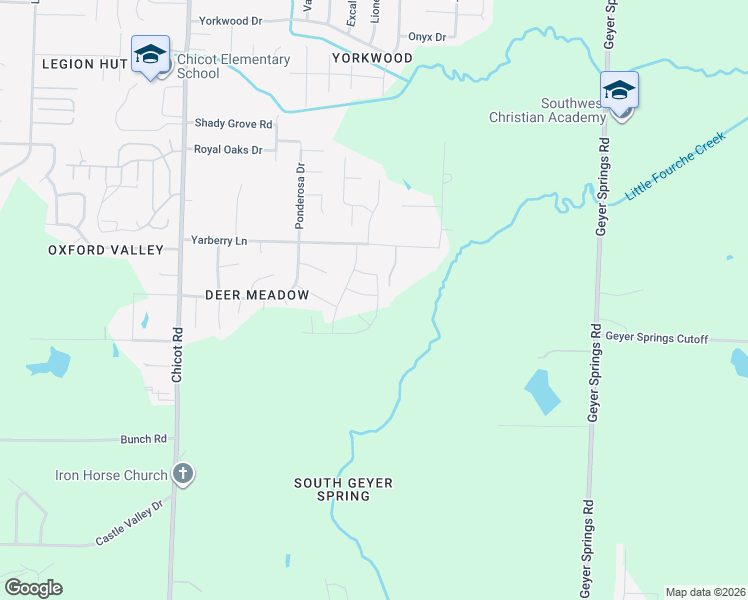 map of restaurants, bars, coffee shops, grocery stores, and more near 24 Springtree Circle in Little Rock
