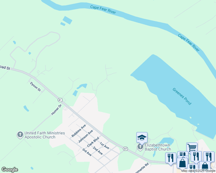 map of restaurants, bars, coffee shops, grocery stores, and more near 2404 Chestnut Lane in Elizabethtown