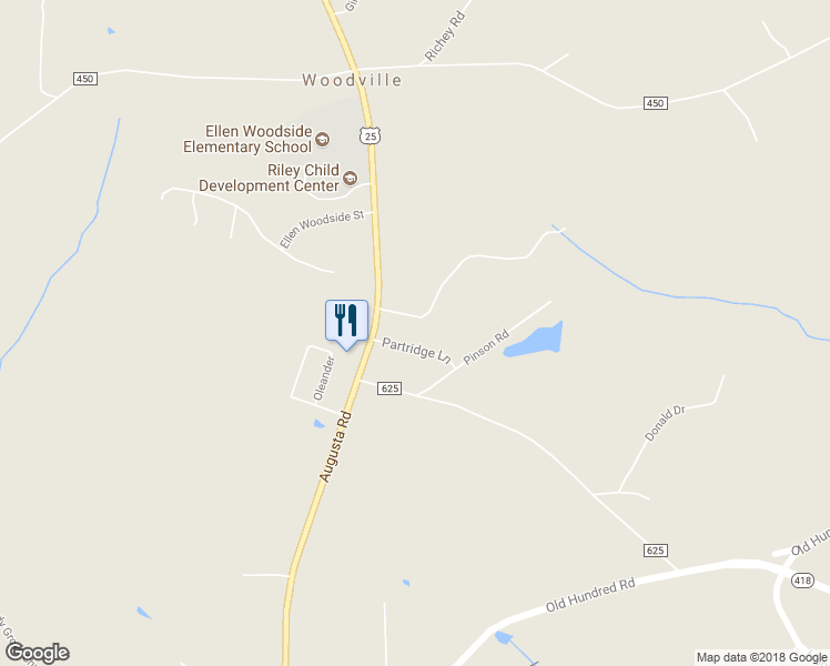 map of restaurants, bars, coffee shops, grocery stores, and more near 15 Chickadee Drive in Pelzer