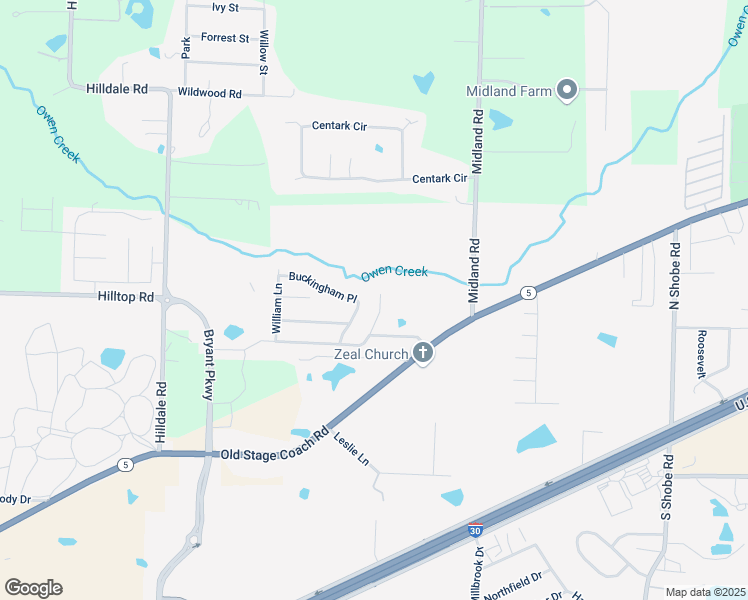 map of restaurants, bars, coffee shops, grocery stores, and more near 5313 Charles Court in Alexander
