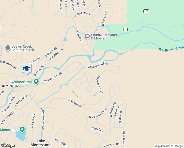 map of restaurants, bars, coffee shops, grocery stores, and more near 4600 East Gunsmoke Pass in Lake Montezuma