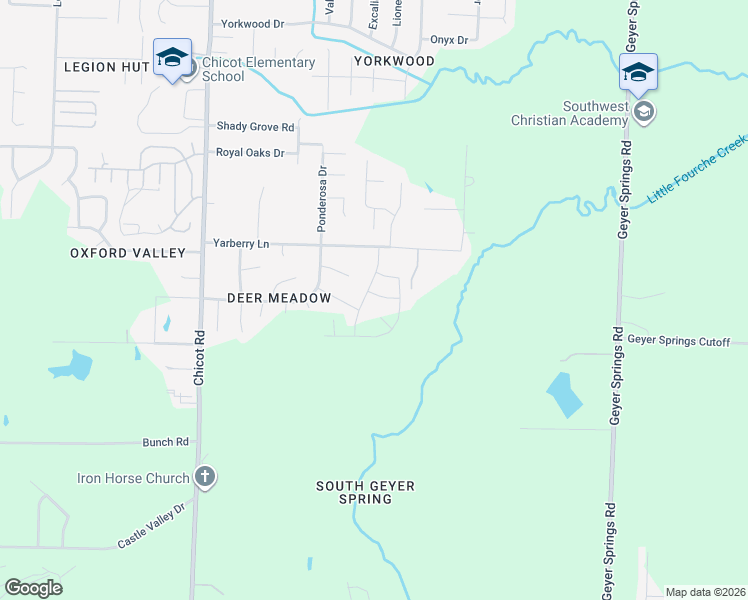 map of restaurants, bars, coffee shops, grocery stores, and more near 11814 Springtree Drive in Little Rock