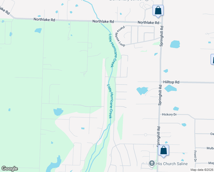 map of restaurants, bars, coffee shops, grocery stores, and more near 7930 South Shoreline Boulevard in Benton