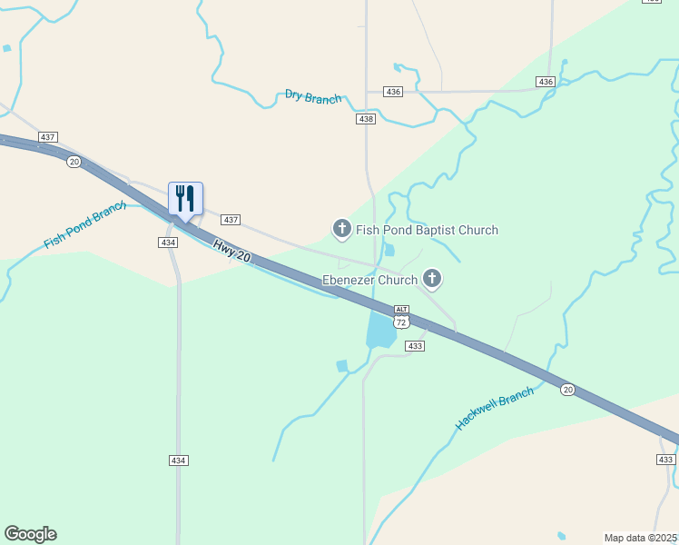 map of restaurants, bars, coffee shops, grocery stores, and more near 1462 County Road 437 in Hillsboro