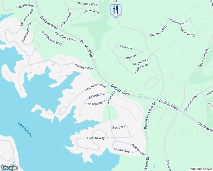 map of restaurants, bars, coffee shops, grocery stores, and more near 2 Resplandor Way in Hot Springs Village