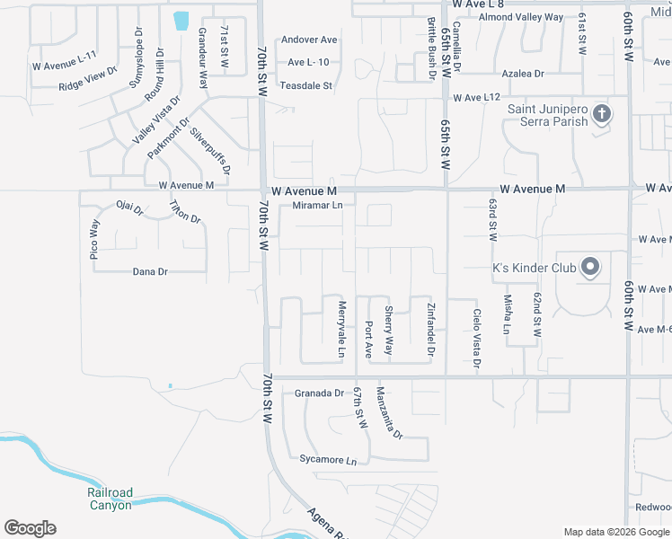 map of restaurants, bars, coffee shops, grocery stores, and more near 41819 Montana Drive in Palmdale