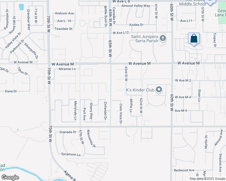 map of restaurants, bars, coffee shops, grocery stores, and more near 6354 Theodore Court in Palmdale