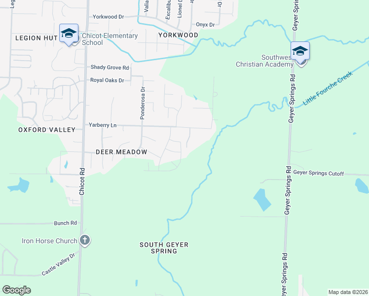 map of restaurants, bars, coffee shops, grocery stores, and more near 24 Springtree Circle in Little Rock