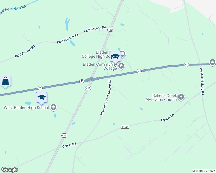 map of restaurants, bars, coffee shops, grocery stores, and more near Pleasant Grove Church Road in Elizabethtown