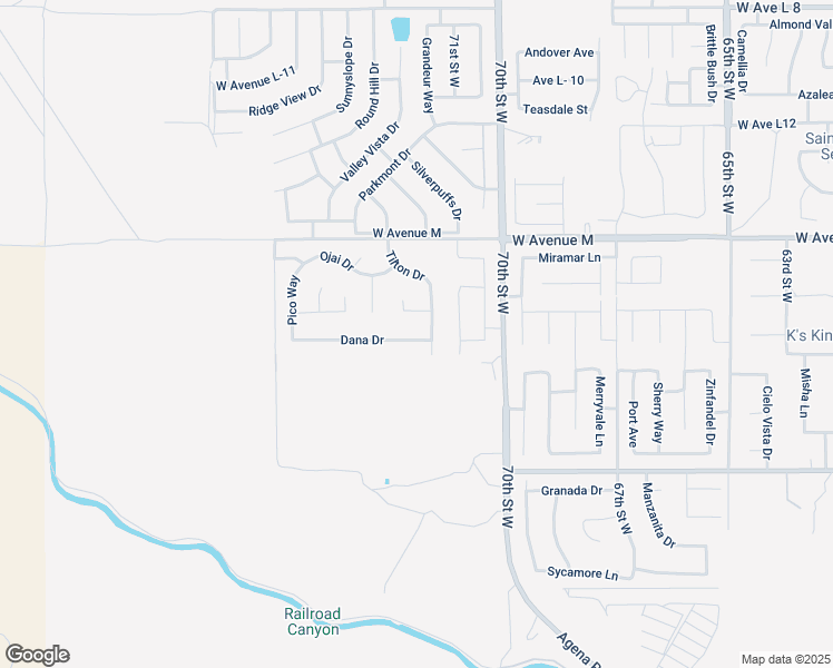 map of restaurants, bars, coffee shops, grocery stores, and more near 7137 Dana Drive in Palmdale