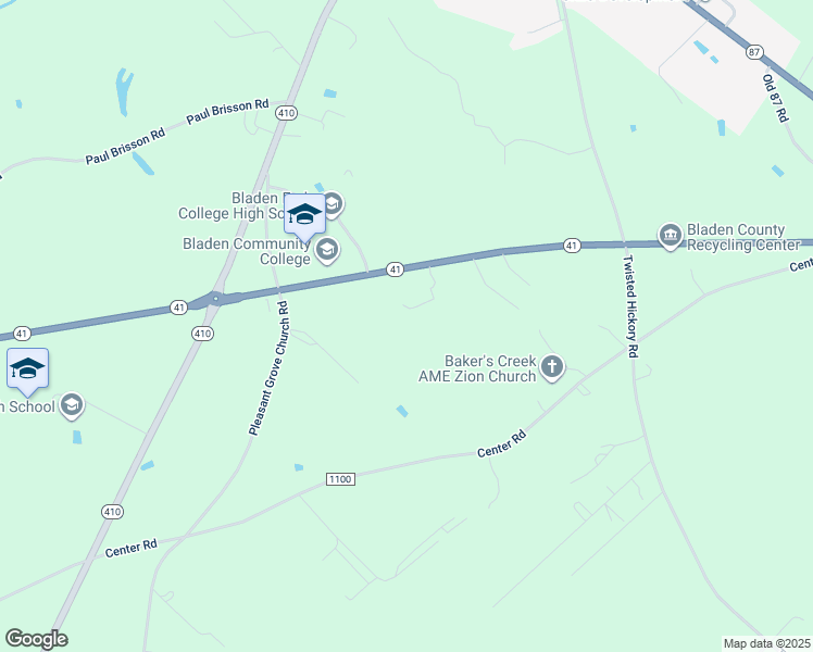 map of restaurants, bars, coffee shops, grocery stores, and more near Ernest S Lewis Drive in Bladen County
