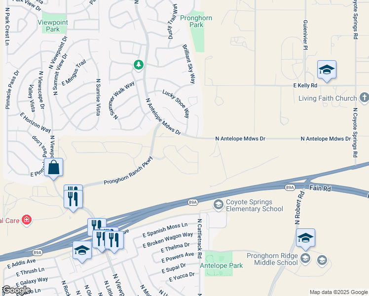 map of restaurants, bars, coffee shops, grocery stores, and more near in Prescott Valley