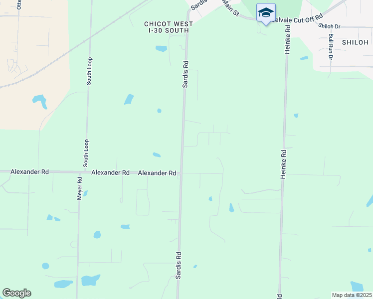 map of restaurants, bars, coffee shops, grocery stores, and more near 11901 Sardis Road in Little Rock
