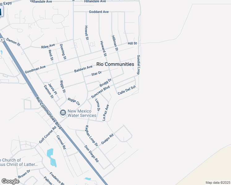 map of restaurants, bars, coffee shops, grocery stores, and more near 406 Calle Del Sol in Belen