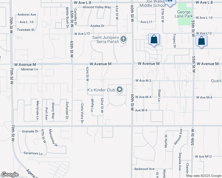 map of restaurants, bars, coffee shops, grocery stores, and more near 41826 Kensington Circle in Palmdale