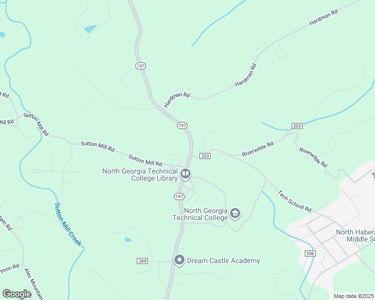 map of restaurants, bars, coffee shops, grocery stores, and more near 1845 Georgia 197 in Clarkesville