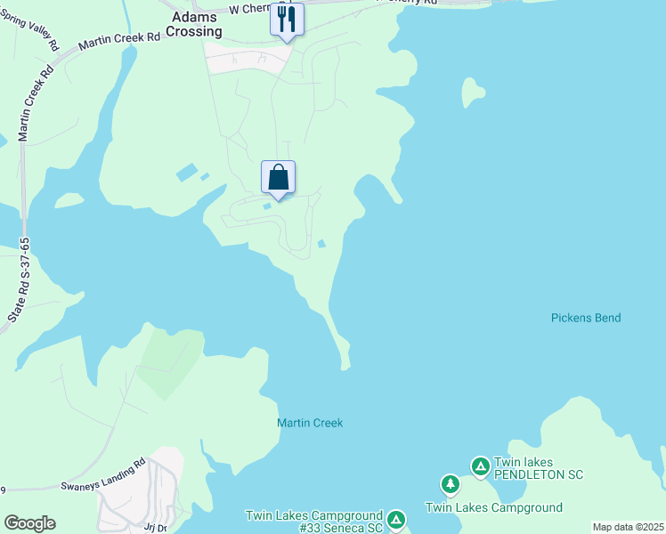 map of restaurants, bars, coffee shops, grocery stores, and more near Queens Park Loop in Seneca