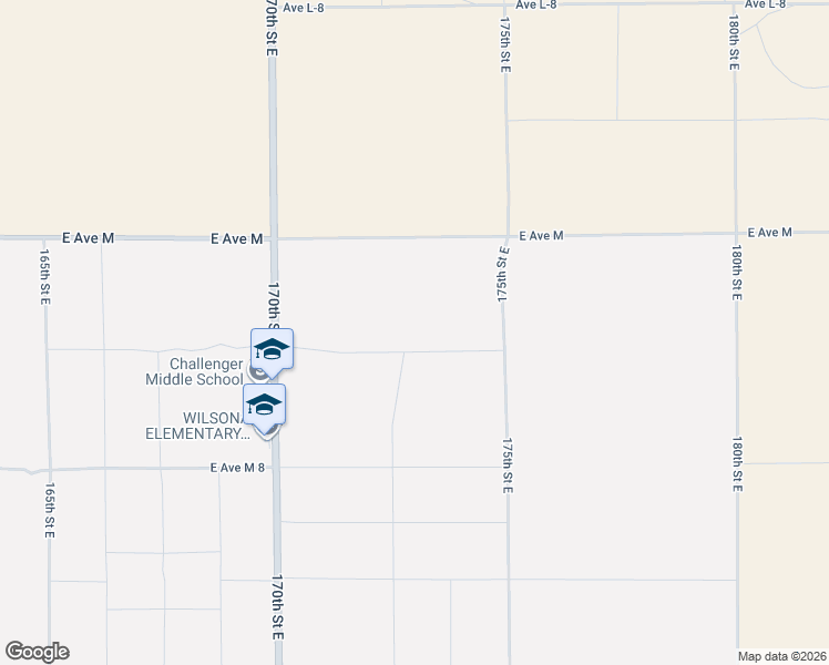 map of restaurants, bars, coffee shops, grocery stores, and more near 0 East Avenue M in Lancaster