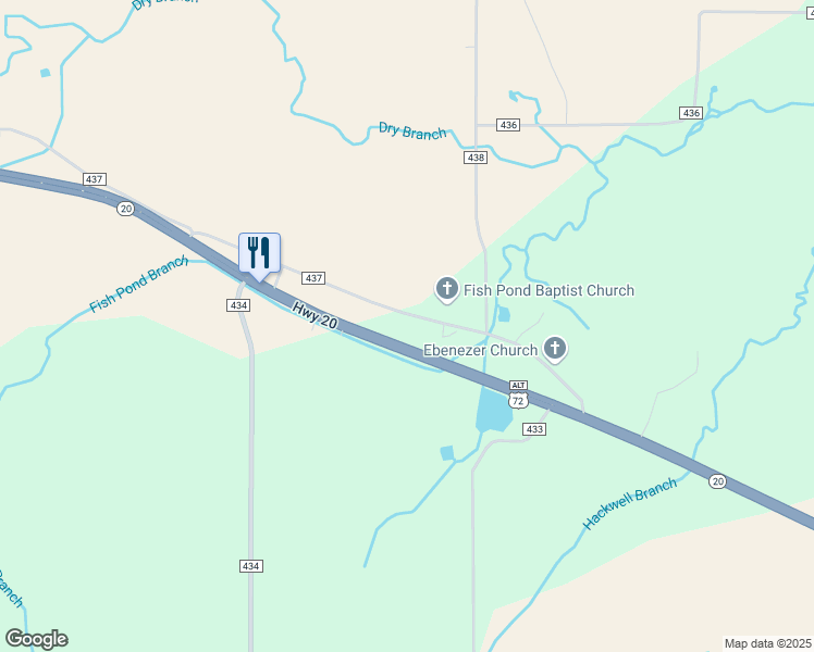 map of restaurants, bars, coffee shops, grocery stores, and more near 1462 County Road 437 in Hillsboro