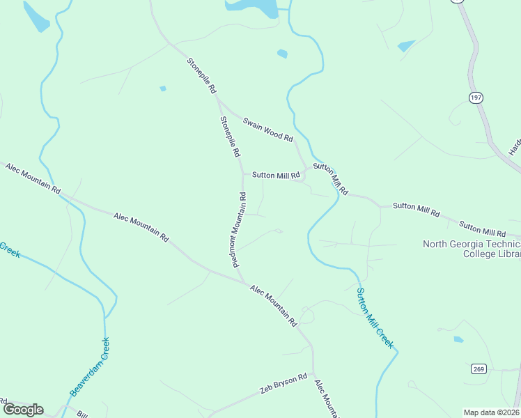 map of restaurants, bars, coffee shops, grocery stores, and more near Piedmont Mountain Road in Clarkesville