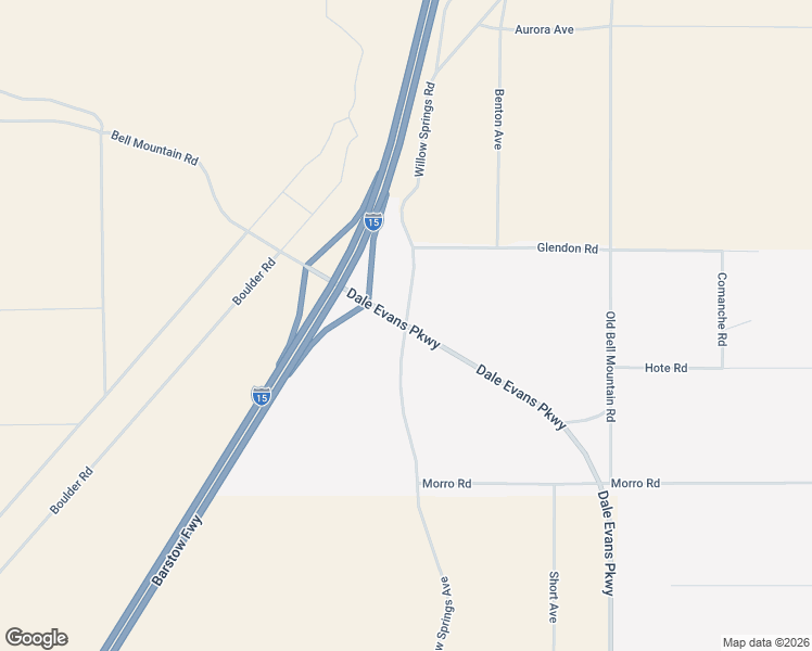 map of restaurants, bars, coffee shops, grocery stores, and more near Willow Springs Road in Apple Valley