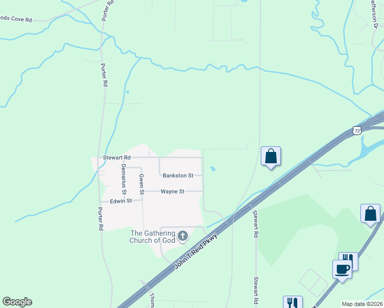map of restaurants, bars, coffee shops, grocery stores, and more near 1505 Stewart Road in Scottsboro