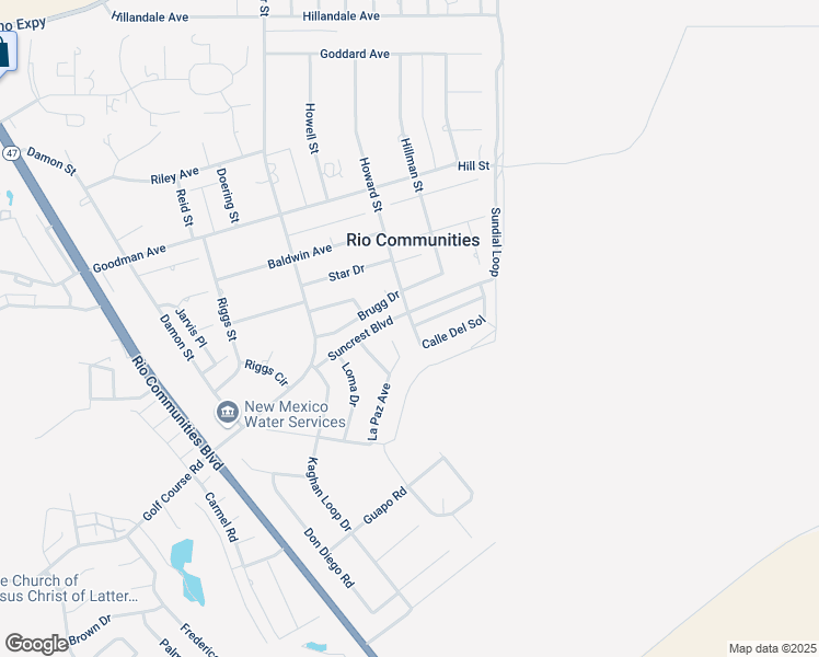map of restaurants, bars, coffee shops, grocery stores, and more near 406 Calle Del Sol in Belen