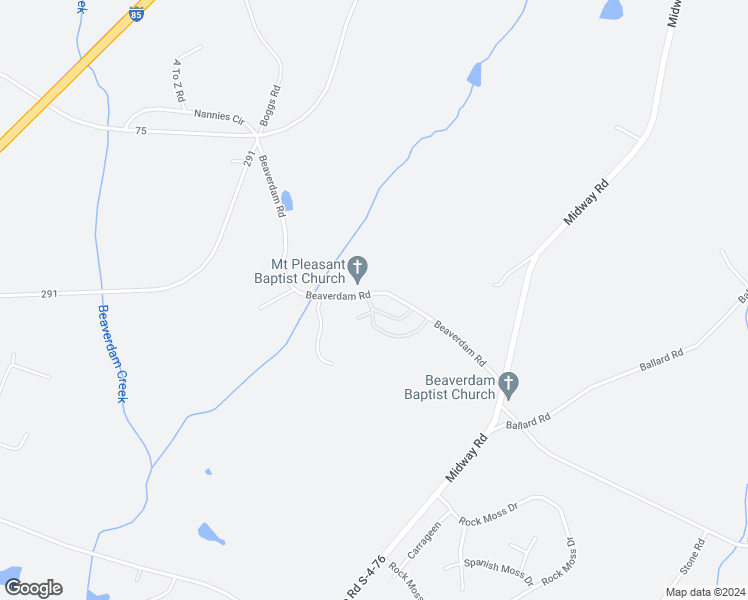 map of restaurants, bars, coffee shops, grocery stores, and more near 129 Jeremy Drive in Williamston