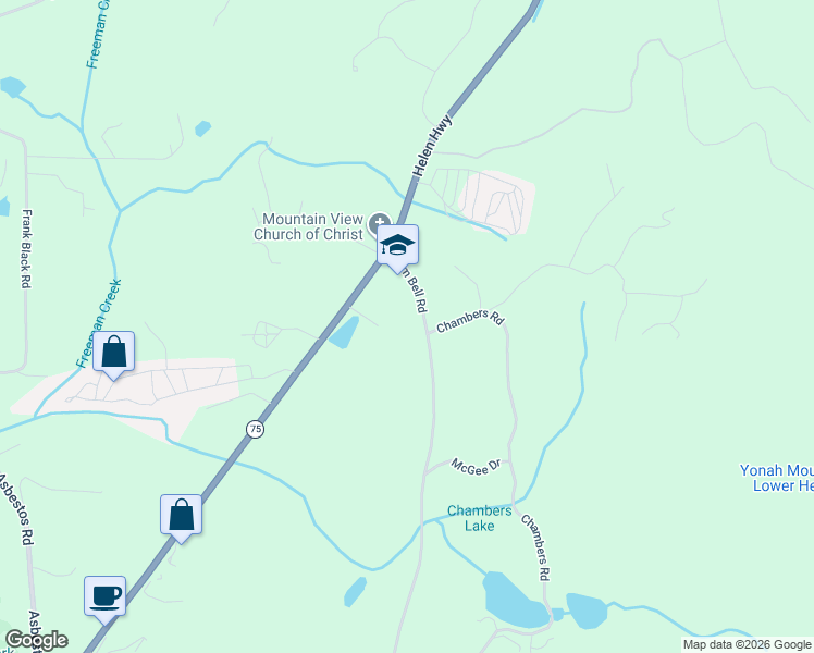 map of restaurants, bars, coffee shops, grocery stores, and more near 1819 Tom Bell Road in Cleveland