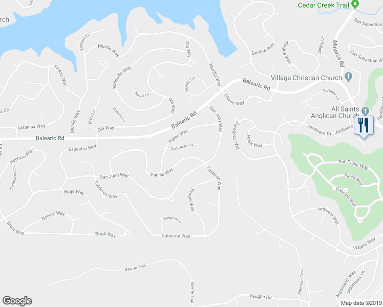 map of restaurants, bars, coffee shops, grocery stores, and more near 10 Padilla Way in Hot Springs Village