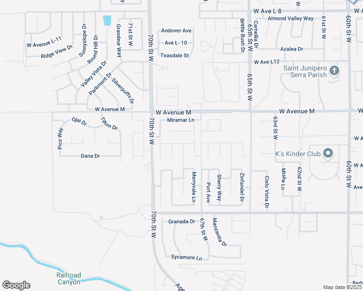 map of restaurants, bars, coffee shops, grocery stores, and more near 41847 Oak Barrel Court in Palmdale