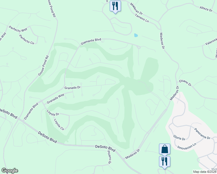 map of restaurants, bars, coffee shops, grocery stores, and more near 3 Granada Lane in Hot Springs Village